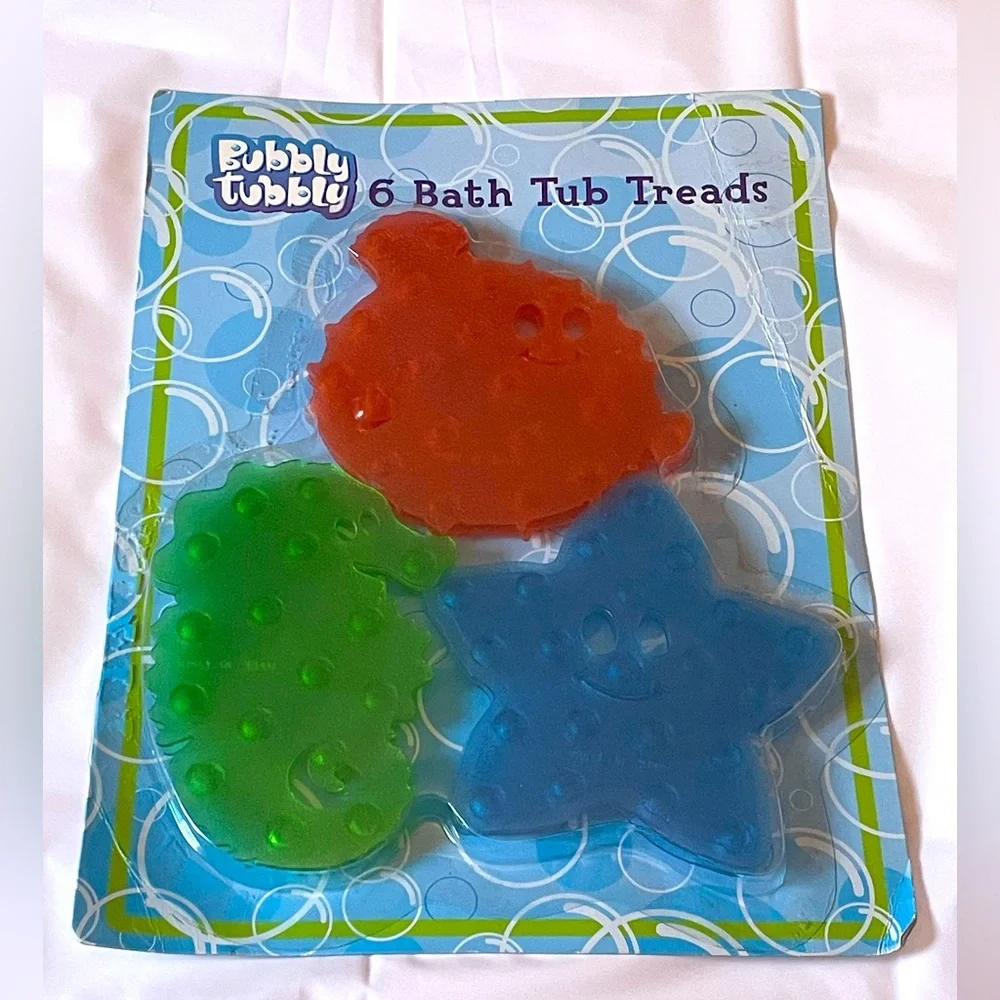 A Set of 6 BATH TUB TREADS for kids by “BUBBLY TUBBLY”
